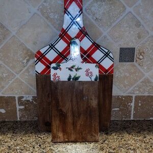 Dolly Parton Holly Plaid Christmas Mangowood Serving Boards Platter Charcuterie